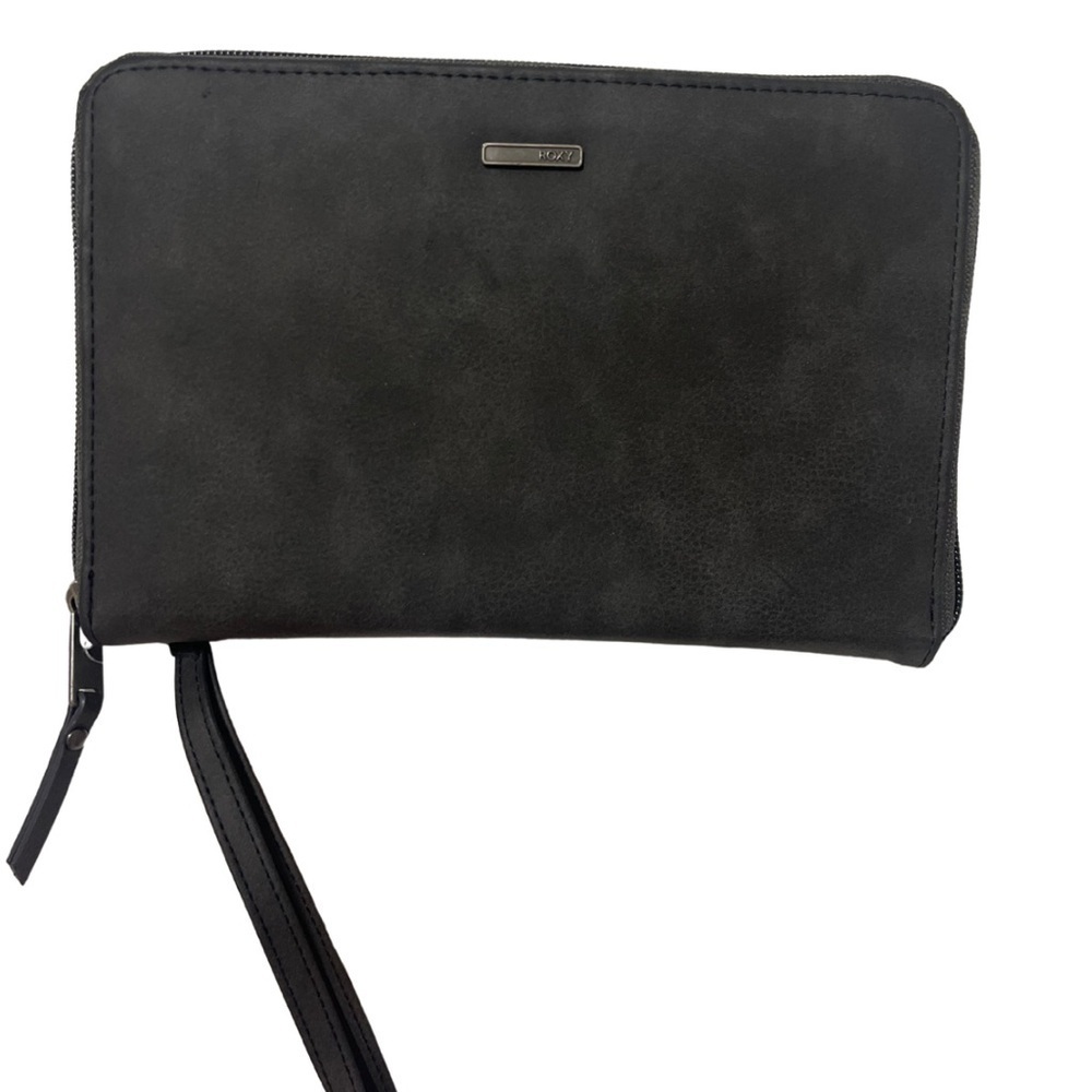NWT! Roxy Back In Brooklyn Faux Leather Zip Wallet, Anthracite